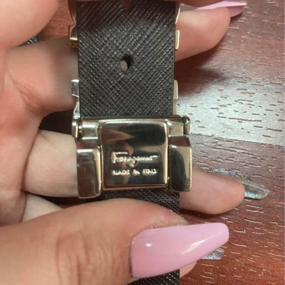 Reversible and adjustable Ferragamo black Gancini belt - Picture 2 of 3